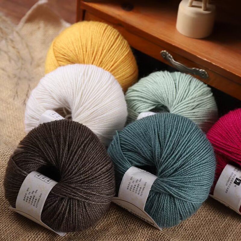 Wool Blanket Herringbone - 50 グラム/ピース手編みメリノウール糸薄いラナかぎ針編み糸ニットセータースカーフ帽子靴下ブランケットウール DIY 織り糸