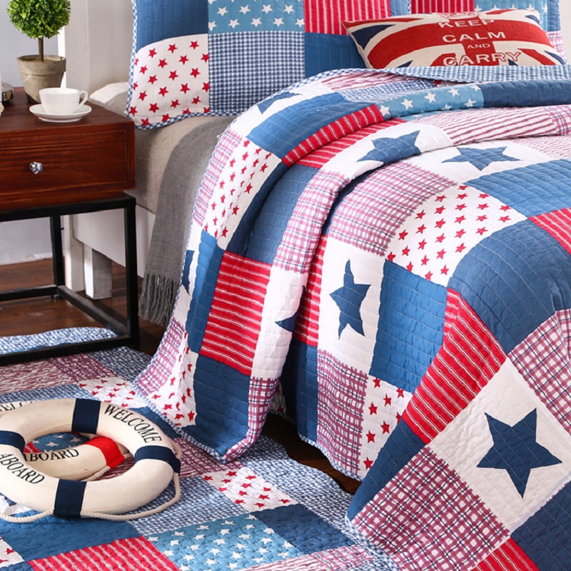 プリントキルトセット 3PC フルサイズ 200*230 セ - Quilt Cotton Summer のレビューと価格
