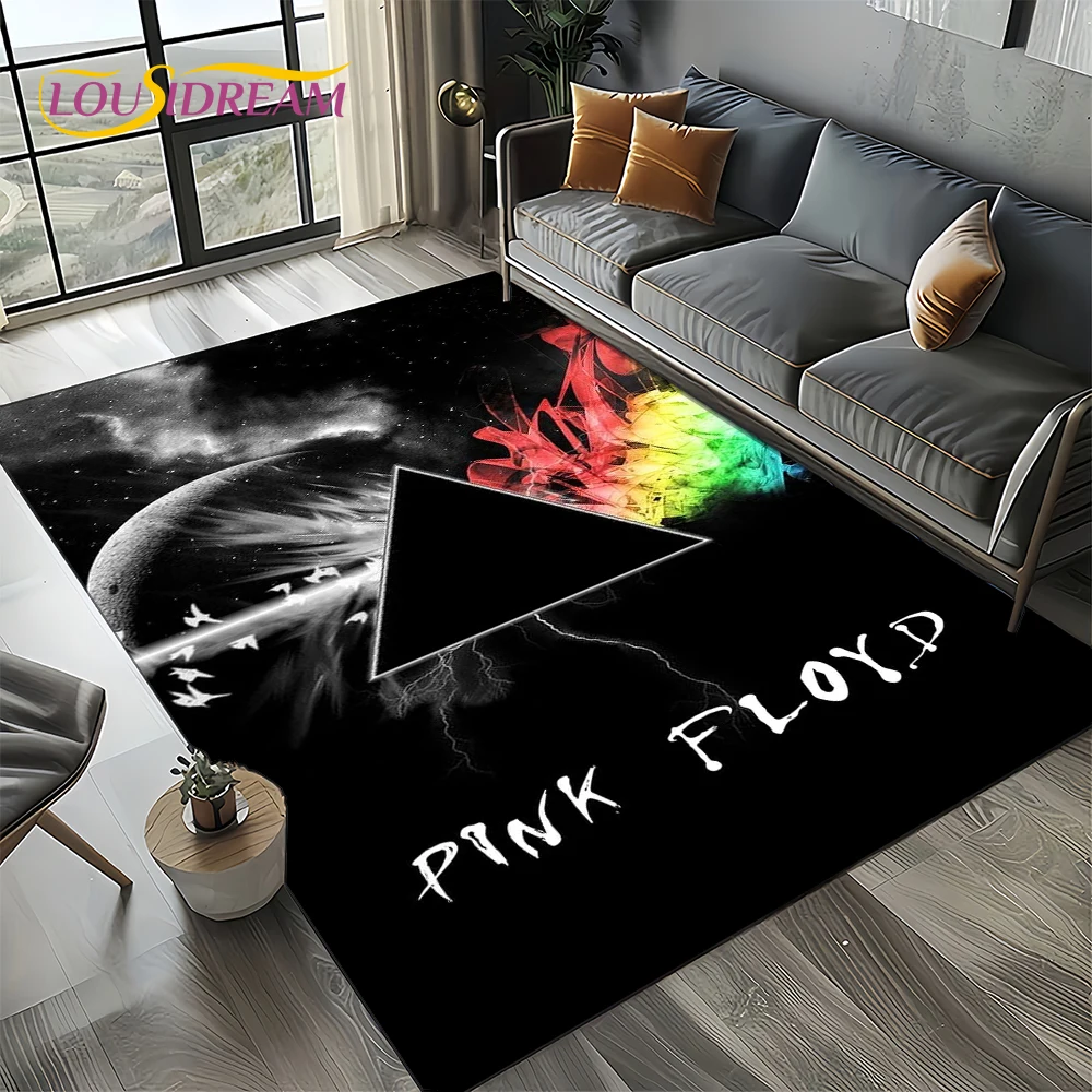 3DピンクF-Floydロックバンドミュージックカーペットラ - Home Textiles Sale のレビューと価格