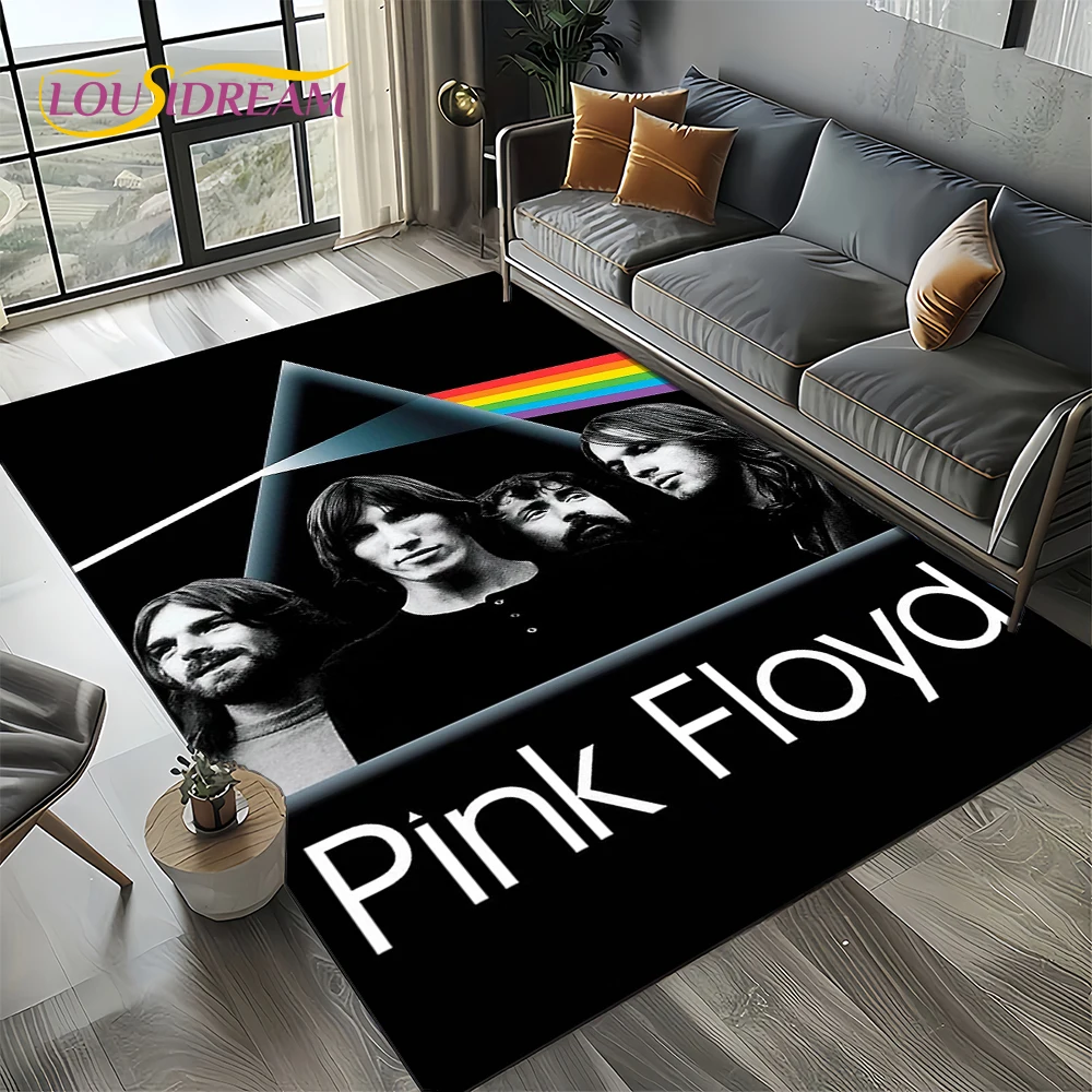 3DピンクF-Floydロックバンドミュージックカーペットラ - Home Textiles Sale のレビューと価格