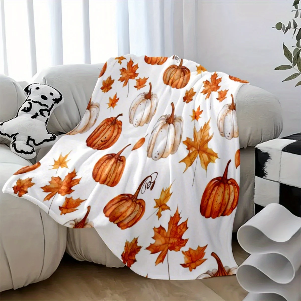 感謝祭用スローブランケット – 暖かいパンプキン、七面鳥、紅 - Home Textiles Turkey のレビューと価格