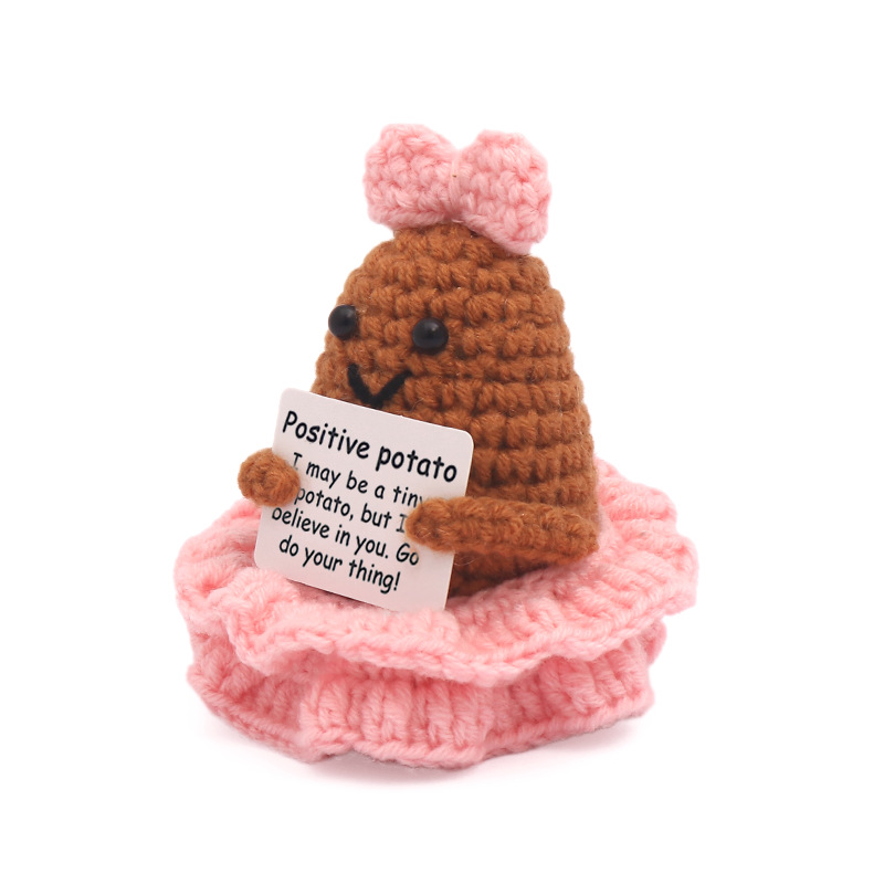 ポジティブなクロシェ編みポテトプリンセス人形、カード付きデス - Home And Textiles Today のレビューと価格