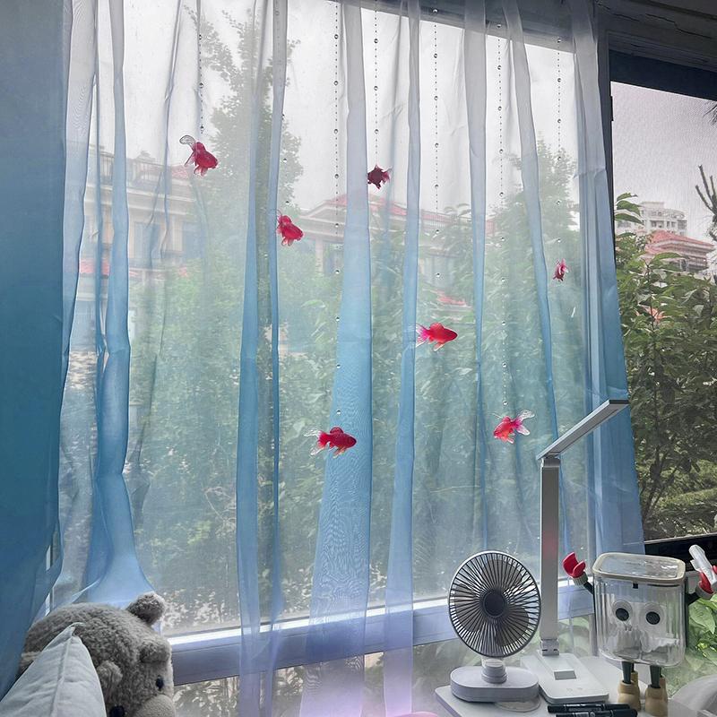 ライトブルーの無地のシアーボイル窓カーテン、透明で光を遮断す - Curtain Sheer Voile のレビューと価格
