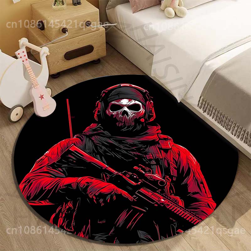 複数のサイズ展開、頭蓋骨マスクをかぶった兵士のイメージプリン - Home Textiles Images のレビューと価格
