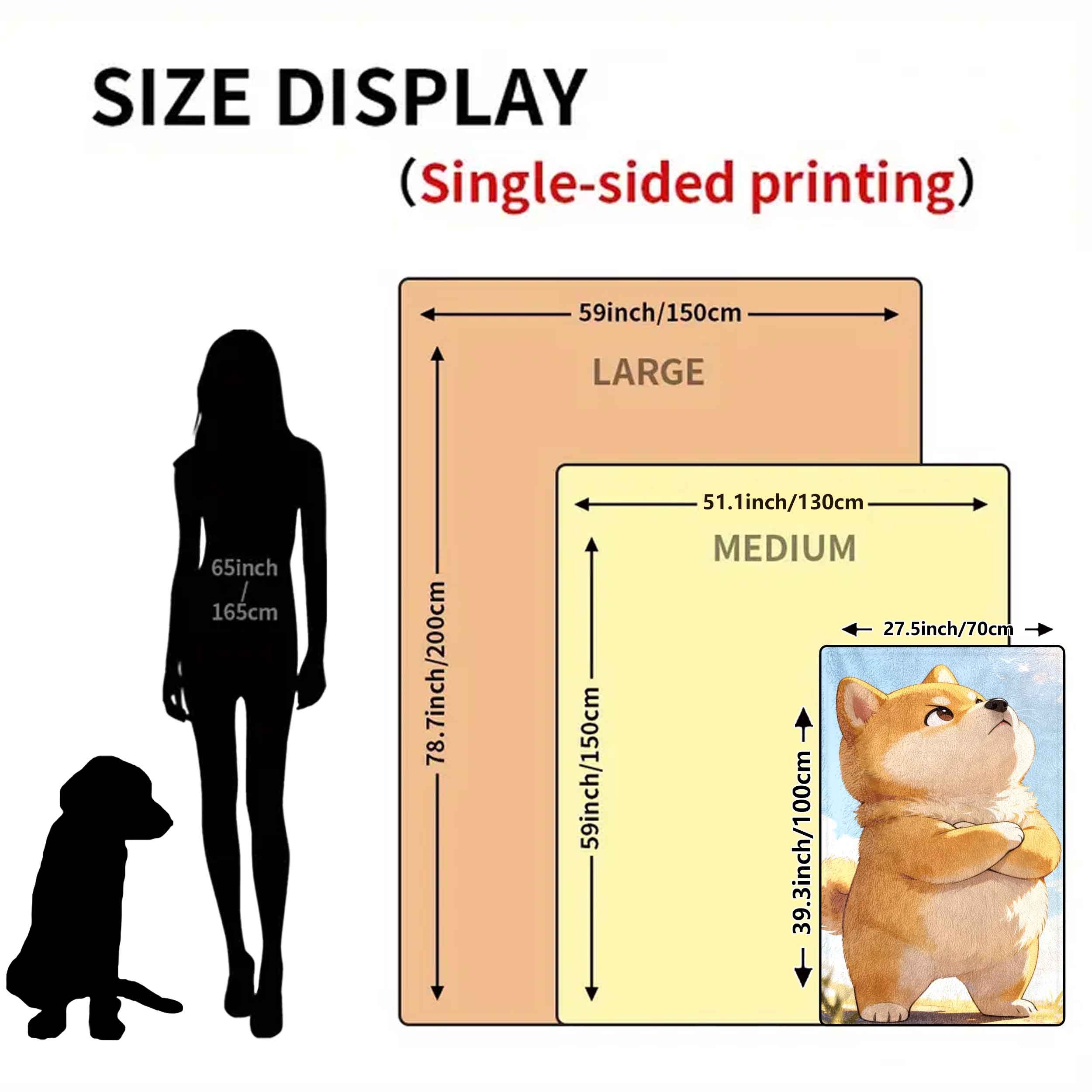 立っている犬の漫画のイメージ あらゆる季節に適したフランネル - Home Textiles Images のレビューと価格