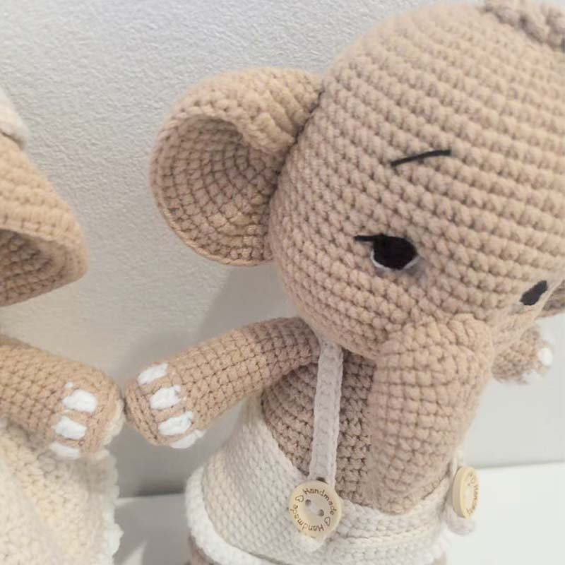 手作りの編みぐるみ象のぬいぐるみ、家の装飾、出産祝い、保育園 - Home And Textiles Today のレビューと価格