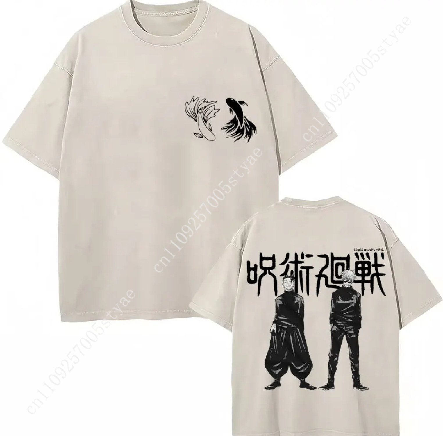 日本アニメ呪術廻戦ウォッシュドTシャツ五条悟ゲトスグールTシ - Quilt Cotton Summer のレビューと価格