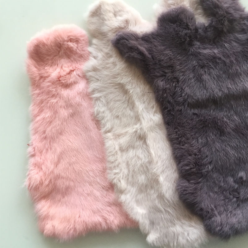 本物の色とりどりのウサギの毛皮,完全に色とりどりの,ふわふわ - Home Textiles Sale のレビューと価格