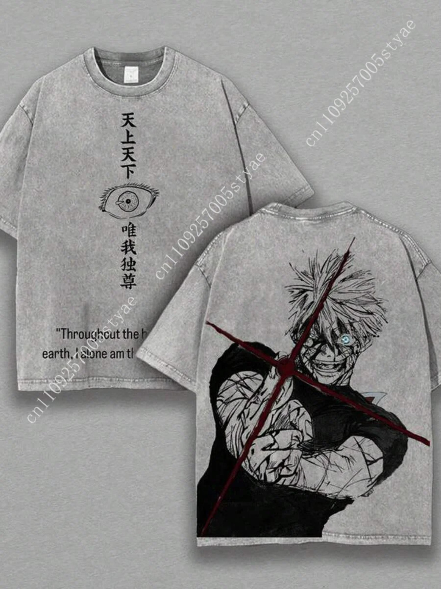 五条悟 グラフィックTシャツ 漫画風衣類 メンズ レディース - Quilt Cotton Summer のレビューと価格