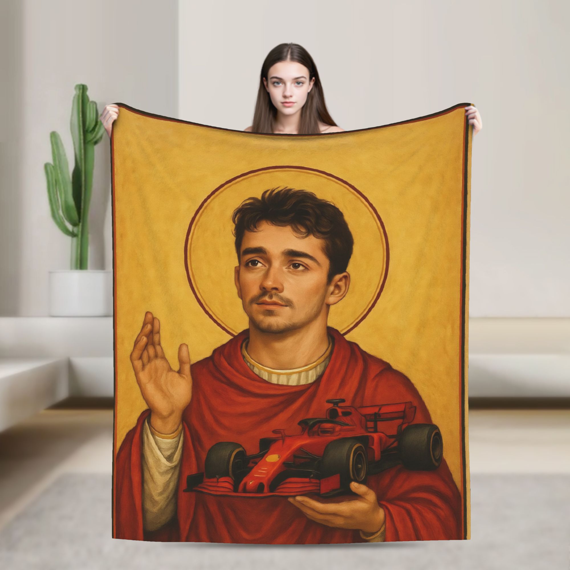 イエスの面白い画像がプリントされたフランネルブランケット、オ - Home Textiles Images のレビューと価格