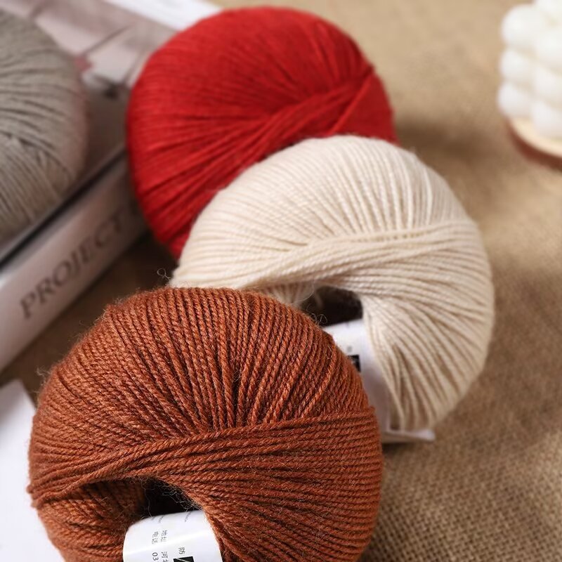 50 グラム/ピース手編みメリノウール糸薄いラナかぎ針編み糸 - Wool Blanket Herringbone のレビューと価格