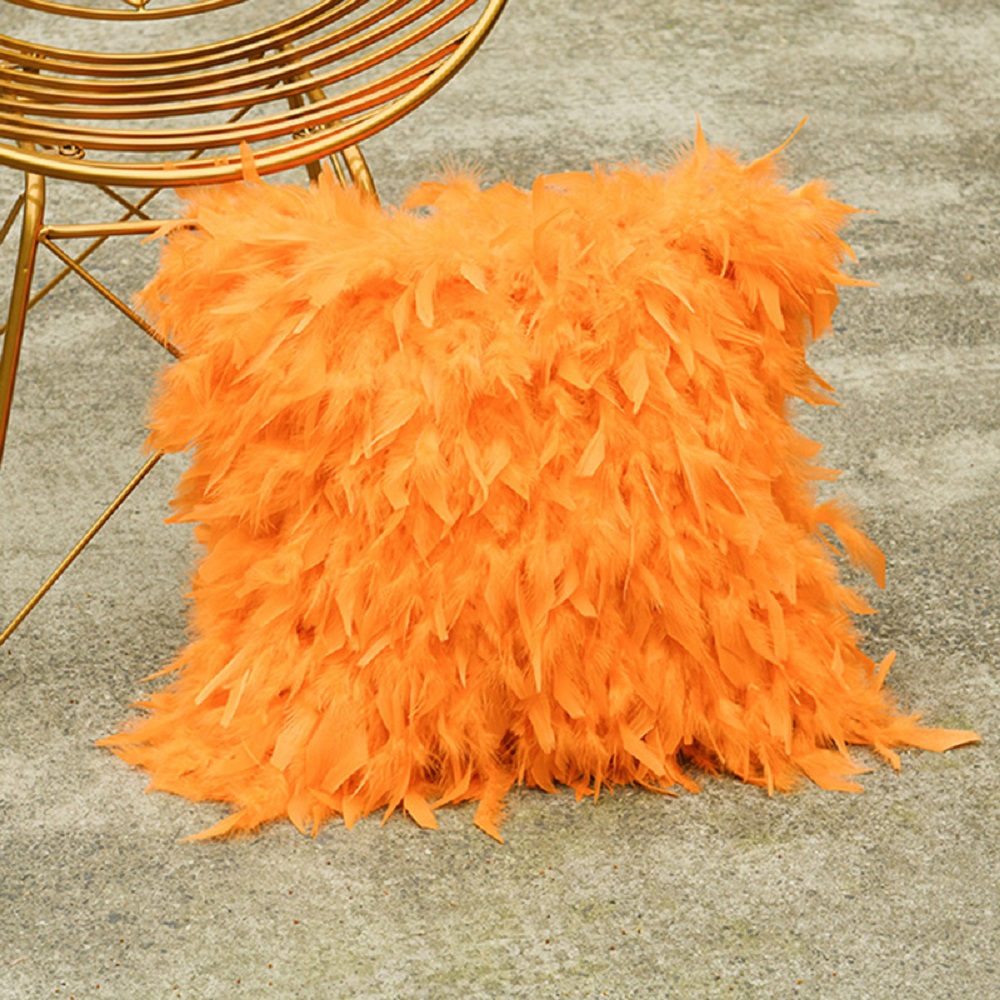 本物の七面鳥の羽の毛皮の枕カバー,ソファのクッションカバー, - Home Textiles Turkey のレビューと価格