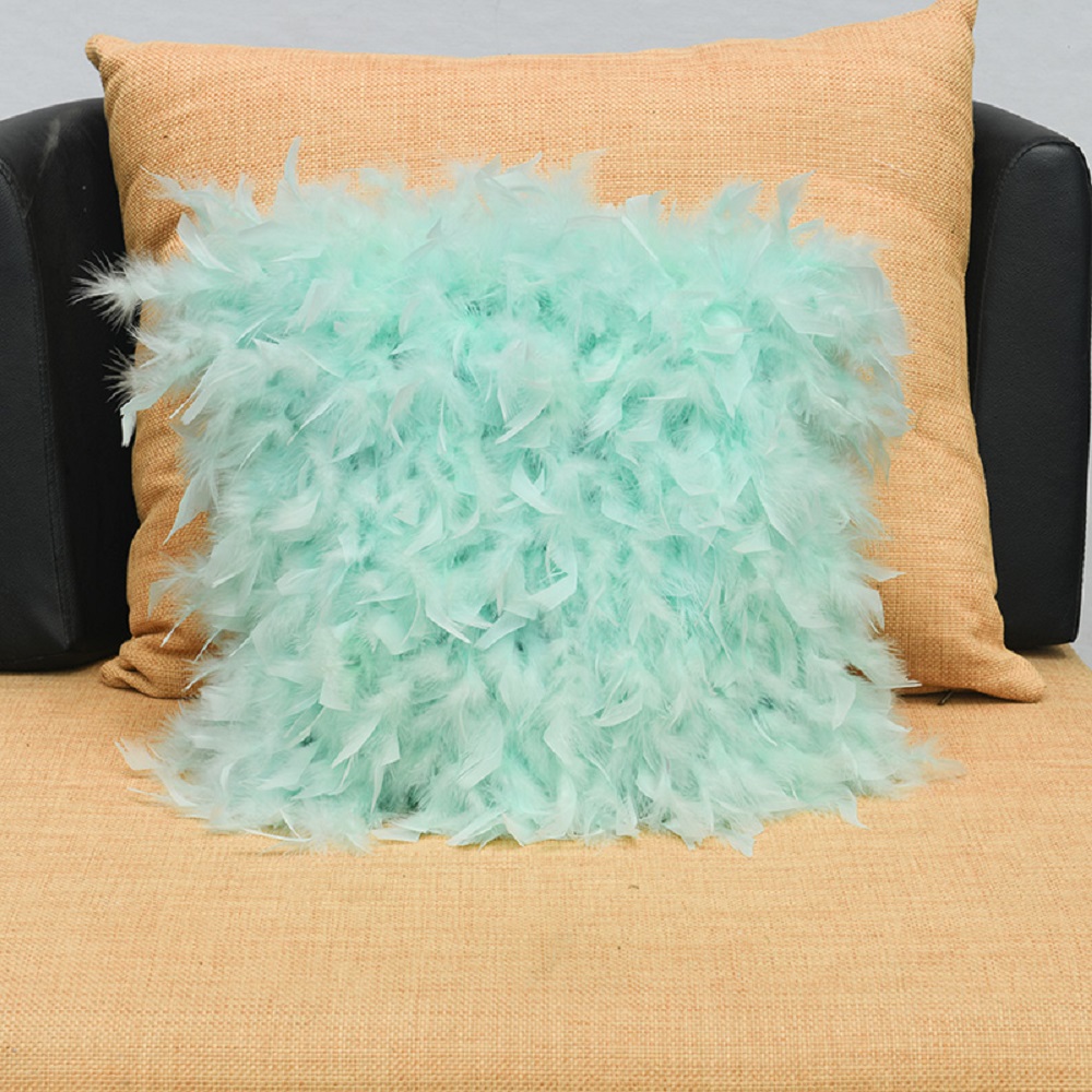本物の七面鳥の羽の毛皮の枕カバー,ソファのクッションカバー, - Home Textiles Turkey のレビューと価格