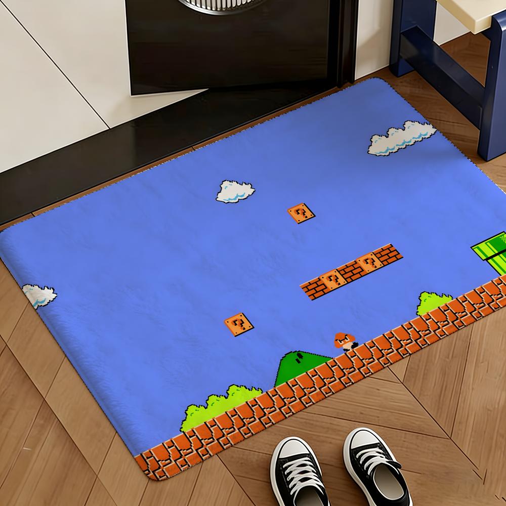 アニメピクセル画像フロアマットソフトフランネルラグノンスリッ - Home Textiles Images のレビューと価格