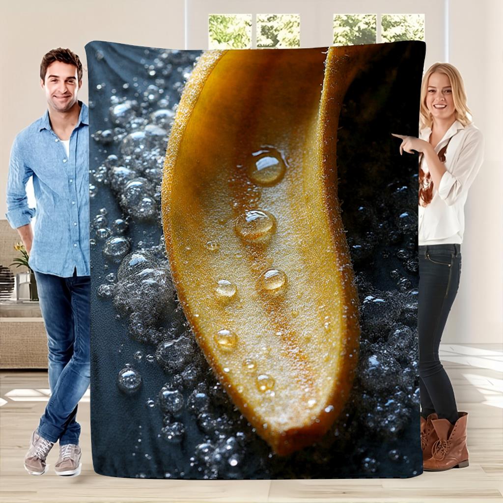 バナナの自然なマクロイメージ フランネルプリントブランケット - Home Textiles Images のレビューと価格